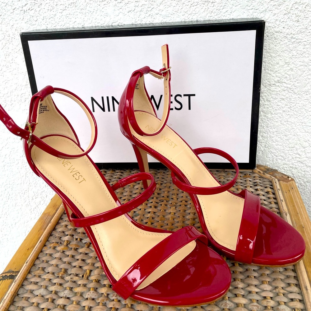 Red strapped heels